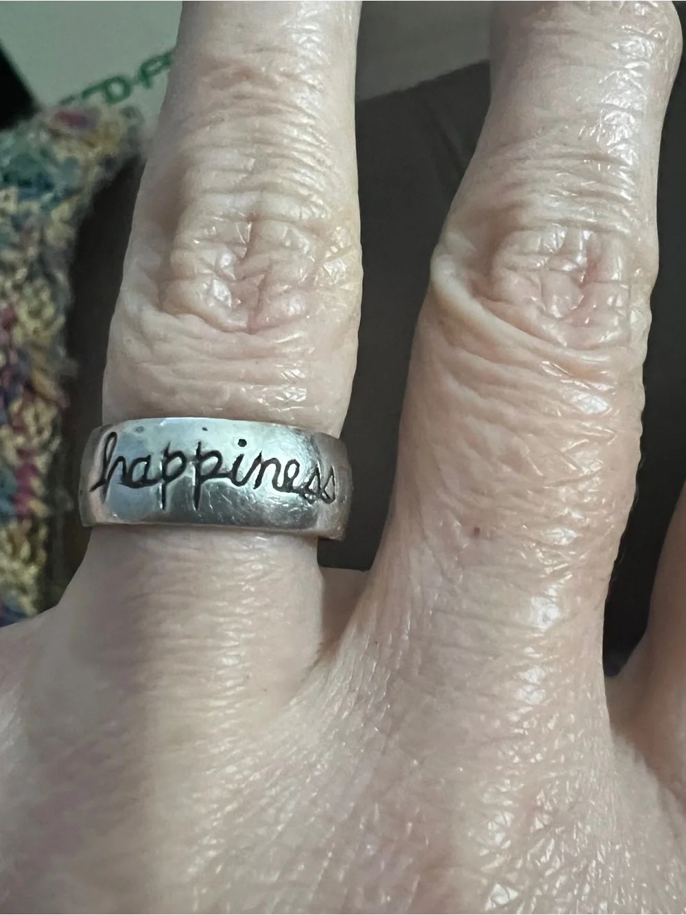 🌞 Engraved 925 Sterling Silver 'Health Wealth Happiness' Ring